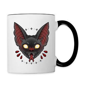 Nachtkreatur im Farbdruck - Tasse zweifarbig - Weiß/Schwarz - Rechts