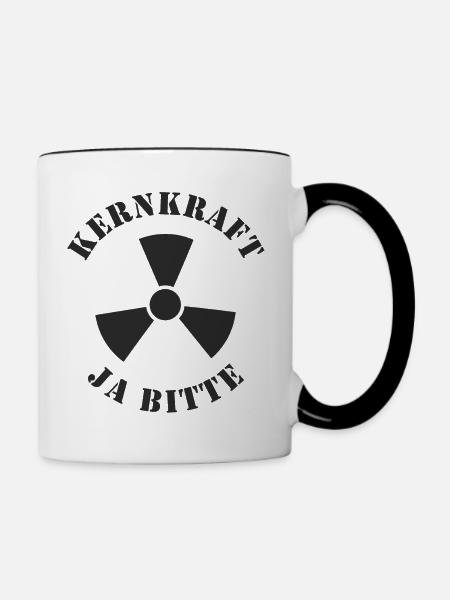 Kernkraft, Ja bitte - Tasse zweifarbig - Weiß/Schwarz