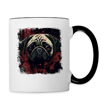 Scary Pug - Contrasting Mug - white/black - Right