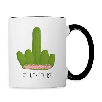 FUCKTUS - Mug contrasté - blanc/noir - Droite