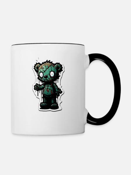Zombie Teddy - Tasse zweifarbig - Weiß/Schwarz