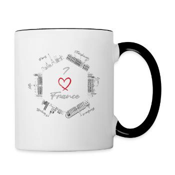 i love france - Tasse zweifarbig - Weiß/Schwarz - Rechts