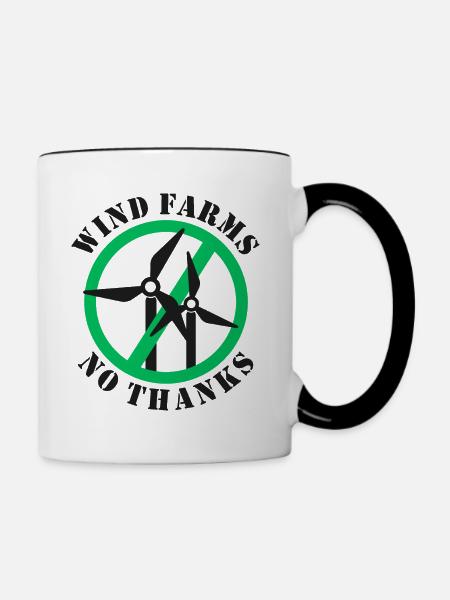 Windparks Nein Danke - Tasse zweifarbig - Weiß/Schwarz