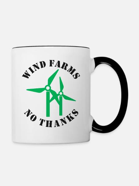 Windparks Nein Danke - Tasse zweifarbig - Weiß/Schwarz