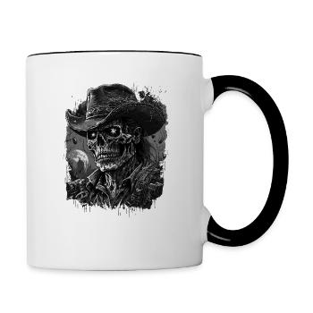 Untoter Cowboy - Tasse zweifarbig - Weiß/Schwarz - Rechts