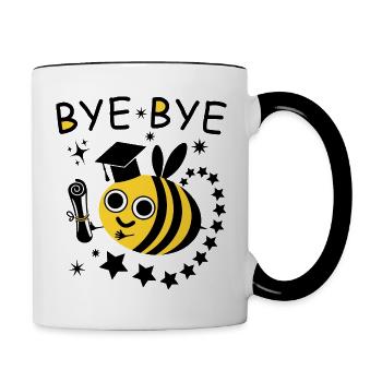 BYE BYE Biene - Tasse zweifarbig - Weiß/Schwarz - Rechts
