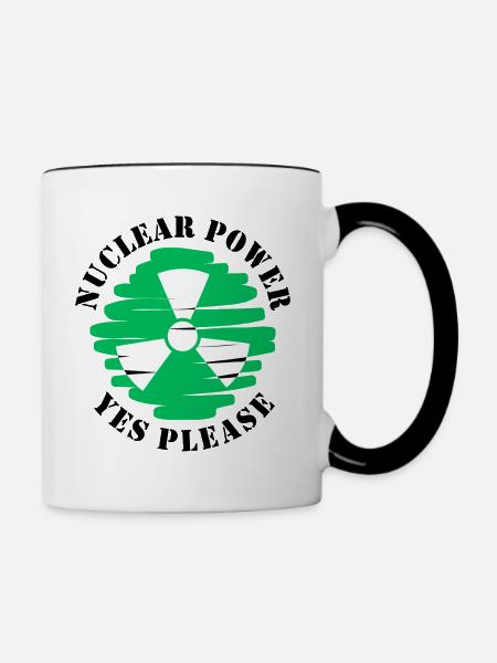 Atomkraft, Ja bitte, Kernenergie - Tasse zweifarbig - Weiß/Schwarz