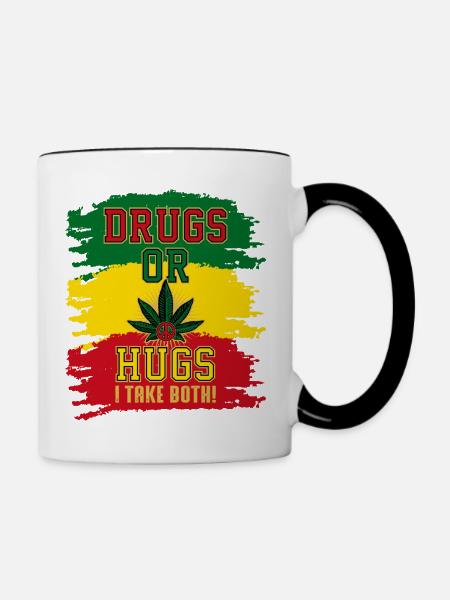 Drugs Or Hugs - Tasse zweifarbig - Weiß/Schwarz