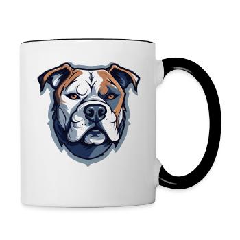 American Staffordshire Terrier - Mug contrasté - blanc/noir - Droite