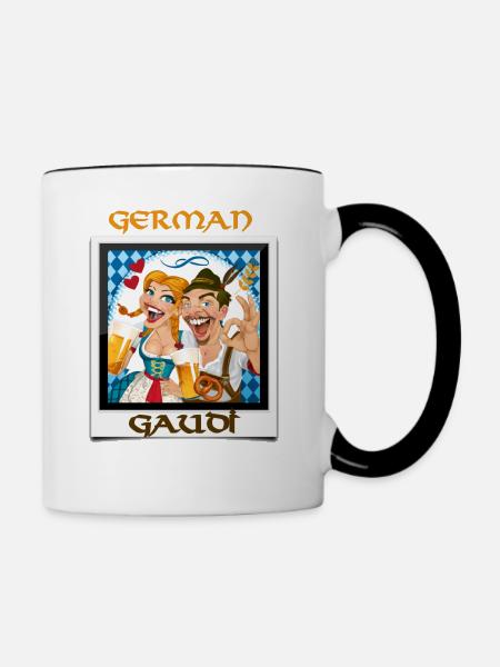 GERMAN GAUDI - Tasse zweifarbig - Weiß/Schwarz