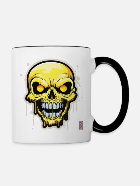 Cheesy Skull - Tasse zweifarbig - Weiß/Schwarz