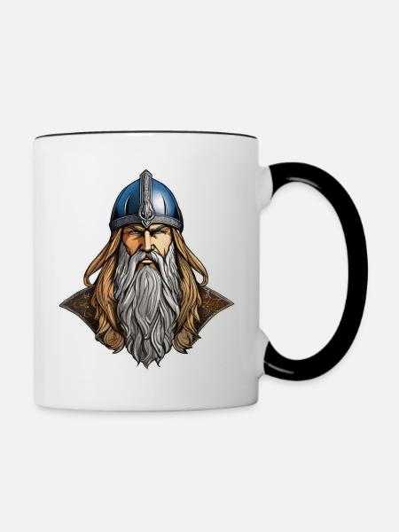 Stolzer Wikinger - Tasse zweifarbig - Weiß/Schwarz