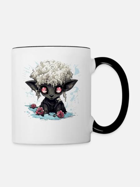 Schwarzes Schaf - Tasse zweifarbig - Weiß/Schwarz