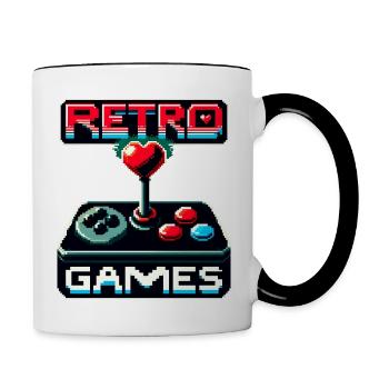 Retro Games Passion - Contrasting Mug - white/black - Right