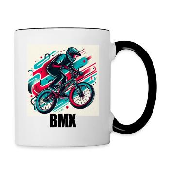 BMX Bike - Tasse zweifarbig - Weiß/Schwarz - Rechts