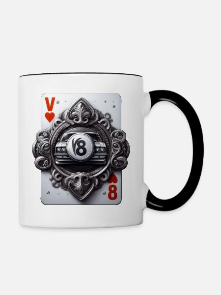 V8 - Tasse zweifarbig - Weiß/Schwarz