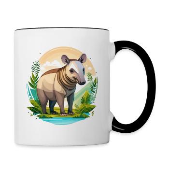 Tapir - Tasse zweifarbig - Weiß/Schwarz - Rechts
