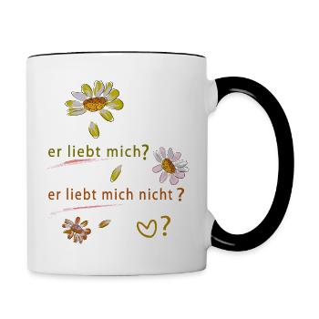 in love, heart - Contrasting Mug - white/black - Right