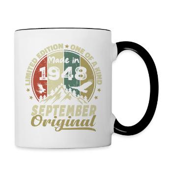 1948 - Les légendes sont nées en septembre 1948 - Mug contrasté - blanc/noir - Droite