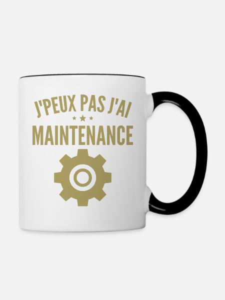 Wartung des Computers - Tasse zweifarbig - Weiß/Schwarz