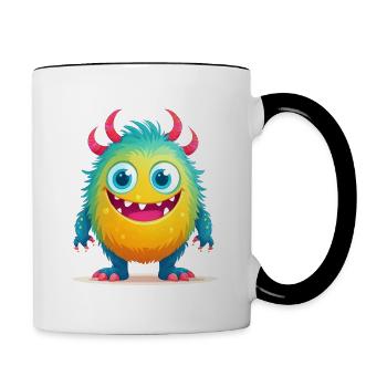 A cute monster - Contrasting Mug - white/black - Right