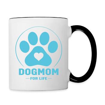 Maman chienne pour la vie - Mug contrasté - blanc/noir - Droite