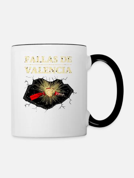 Fallas de Valencia Explosions - Tasse zweifarbig - Weiß/Schwarz