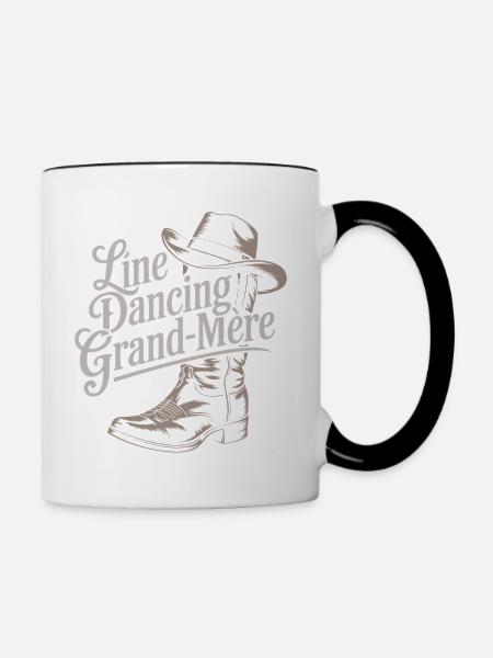 Line Dancing Oma - Tasse zweifarbig - Weiß/Schwarz