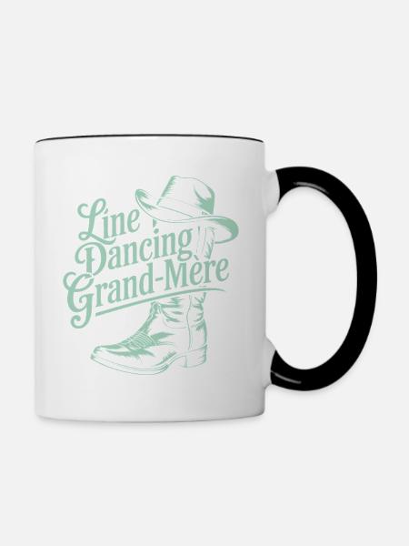 Line Dancing Oma - Tasse zweifarbig - Weiß/Schwarz