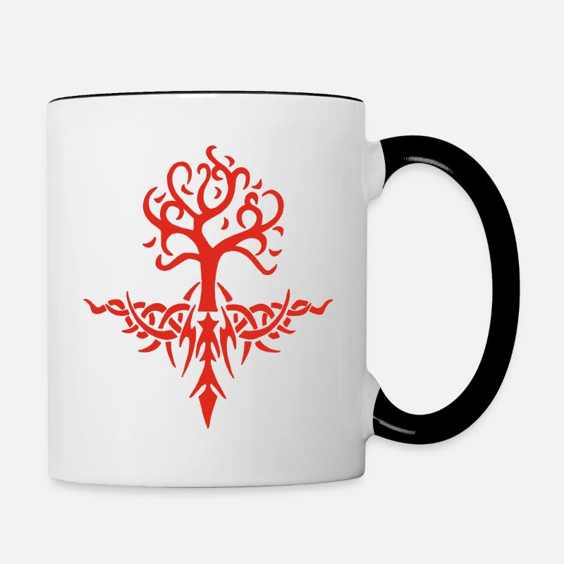 Red Thorny Tree - Contrasting Mug - white/black
