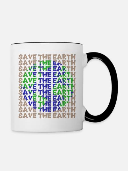 Save the Earth  - Tasse zweifarbig - Weiß/Schwarz