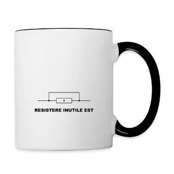 Resistere Inutile Est Nerd Geek Noob Cadeau - Mug contrasté - blanc/noir - Droite