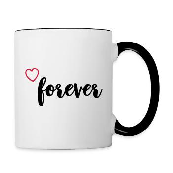 heart forever - Contrasting Mug - white/black - Right