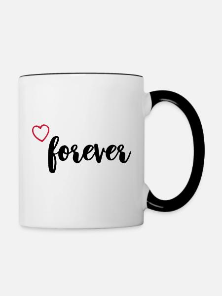 herz forever - Tasse zweifarbig - Weiß/Schwarz