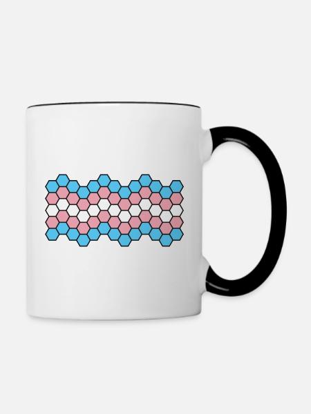 trans Hexagons - Tasse zweifarbig - Weiß/Schwarz
