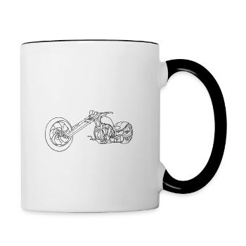 Motorrad Chopper Trike - Tasse zweifarbig - Weiß/Schwarz - Rechts