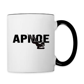 apnoe streckentauchen apnoetaucher freediving - Tasse zweifarbig - Weiß/Schwarz - Rechts