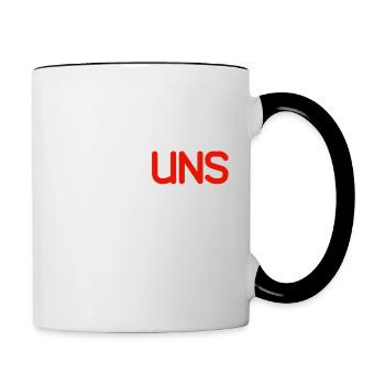 Lass uns Fremde bleiben- DANKE! - Tasse zweifarbig - Weiß/Schwarz - Rechts