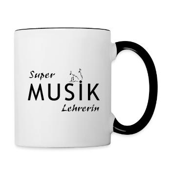 Super Musik Lehrerin - Tasse zweifarbig - Weiß/Schwarz - Rechts