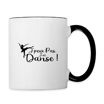 j'peux pas j'ai Danse - Mug contrasté - blanc/noir - Droite