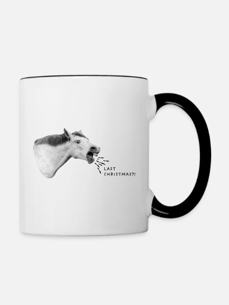 Letztes Weihnachten?! - Tasse zweifarbig - Weiß/Schwarz