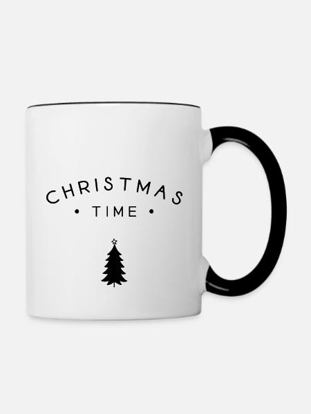 Weihnachtszeit - Tasse zweifarbig - Weiß/Schwarz