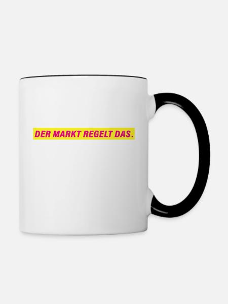 DER MARKT REGELT DAS. | FDP Design - Tasse zweifarbig - Weiß/Schwarz