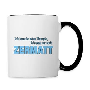 Therapie ZERMATT - Tasse zweifarbig - Weiß/Schwarz - Rechts