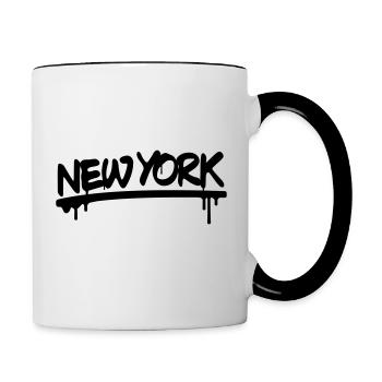 NEW YORK - Tasse zweifarbig - Weiß/Schwarz - Rechts
