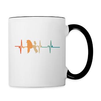 Battement de cœur caniche - Mug contrasté - blanc/noir - Droite