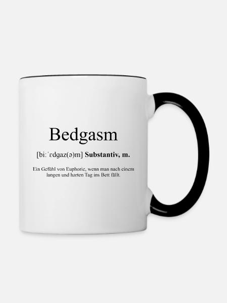 Bedgasm Definition Dictionary - Tasse zweifarbig - Weiß/Schwarz