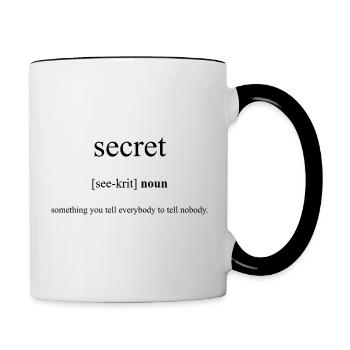Secret | Geheimnis Definition Dictionary - Tasse zweifarbig - Weiß/Schwarz - Rechts