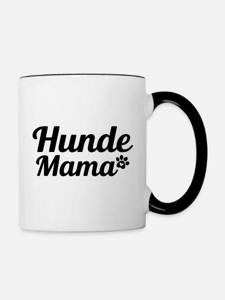 Hunde Mama - Tasse zweifarbig - Weiß/Schwarz