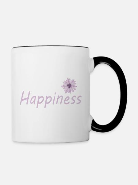 HAPPINESS - Tasse zweifarbig - Weiß/Schwarz